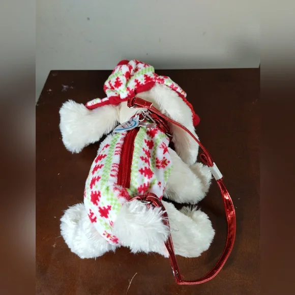 ✓Poochie & Co poodle dog puppy Christmas purse plush bag new without tags - Picture 5 of 15